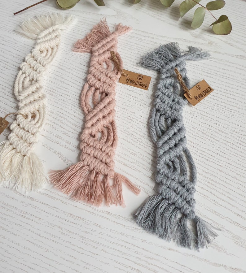 Marque-page Macrame CHOIX DE COULEUR, cadeau boho pour les fans de livres, 100% coton, idée cadeau durable image 5