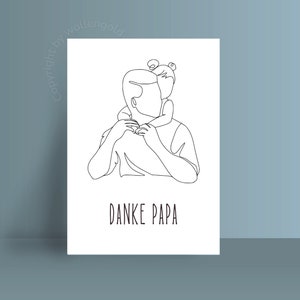 Vaderdagkaart Bedankt papa, ansichtkaart Vaderdag of verjaardag, bedankcadeau vader, duurzame wenskaart gerecycled papier, plasticvrij