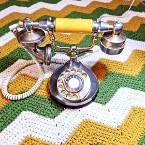 Antique Brass Princess Rotary Phone/Shabby Chic Vintage Phone