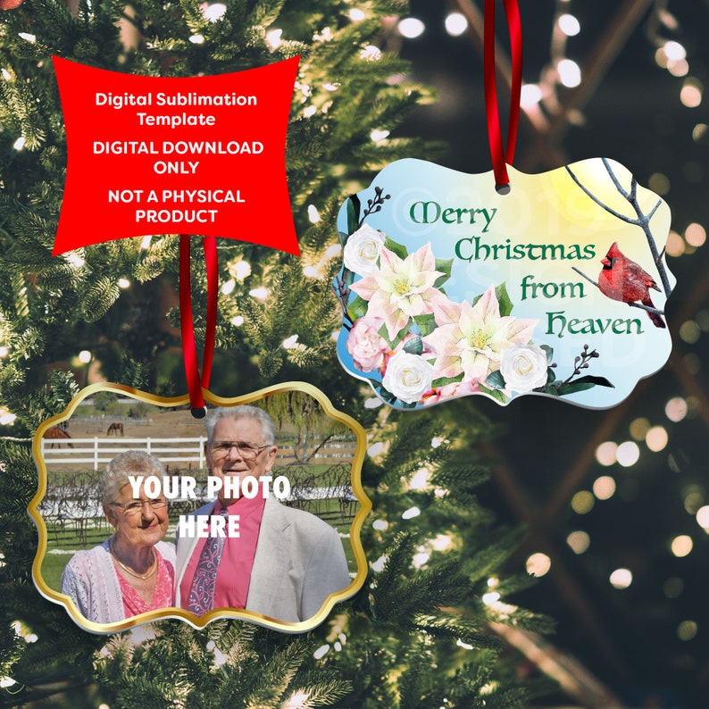 Christmas Ornament Sublimation Template, Ornament Template, Digital