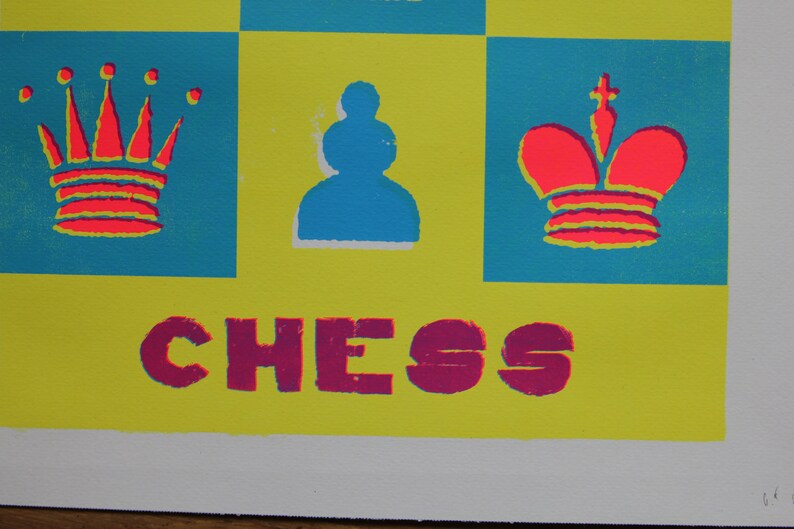 CHESS screenprinted 3 color poster image 5