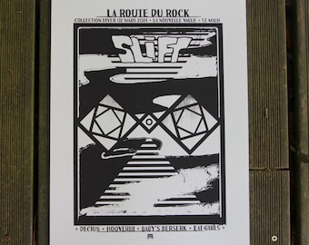La Route du Rock hiver 2024: Slift - gezeefdrukte optredenposter