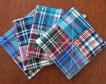 Patchwork Madras Coasters