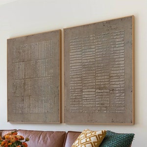 Wabi-Sabi Wall Art A pair brown wall art Set of 2 brown wall painting 3d texture brown abstract art 2 piece brown minimalist painting
