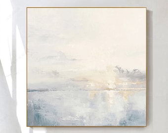 large ocean sunset painting on canvas big ocean painting large wall art beige painting cloud painting abstract sea painting beach painting