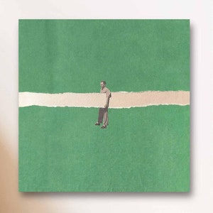 Art abstrait vert : peinture minimaliste faite main (30 x 30 po.)