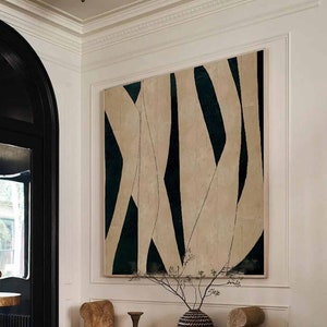 Wabi sabi wall art balck Beige wall art wabi sabi wall painting Neutral wall art big Beige wall painting beige & black painting on canvas