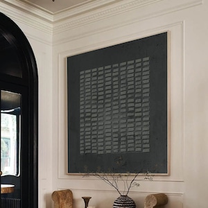 Grey Abstract Texture Painting: Wabi-Sabi Canvas Wall Art