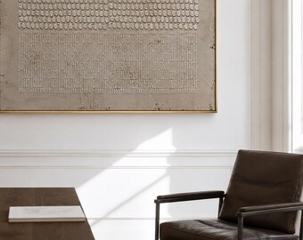 Brown Abstract Painting on Canvas: 3D Texture Bohemian Wall Art
