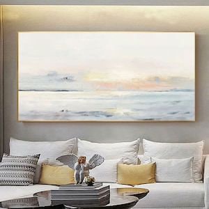 Large ocean sunset painting coastal wall art ocean painting sea level painting big sea abstract painting seascape painting ocean art canvas