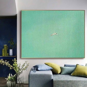 Küstengemälde Leinwand Strandmalerei Original Meeresmalerei Öl abstrakte Malerei Original blau Meer Malerei abstrakt Malerei abstrakt