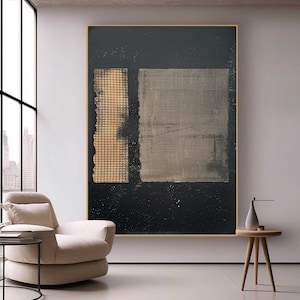 Black painting on canvas wabi sabi painting wabi sabi wall art black brown abstract wall art black texture minimalist painting plasterart