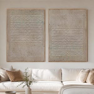 Set of 2 Wabi Sabi Wall Art Brown Textured Canvas Painting Living Room Decor