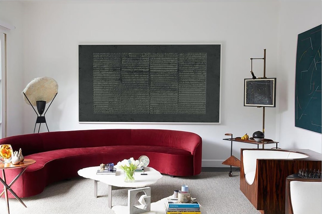 Large Grey Wall Art 3d Texture Painting Grey Minimalist Painting Grey