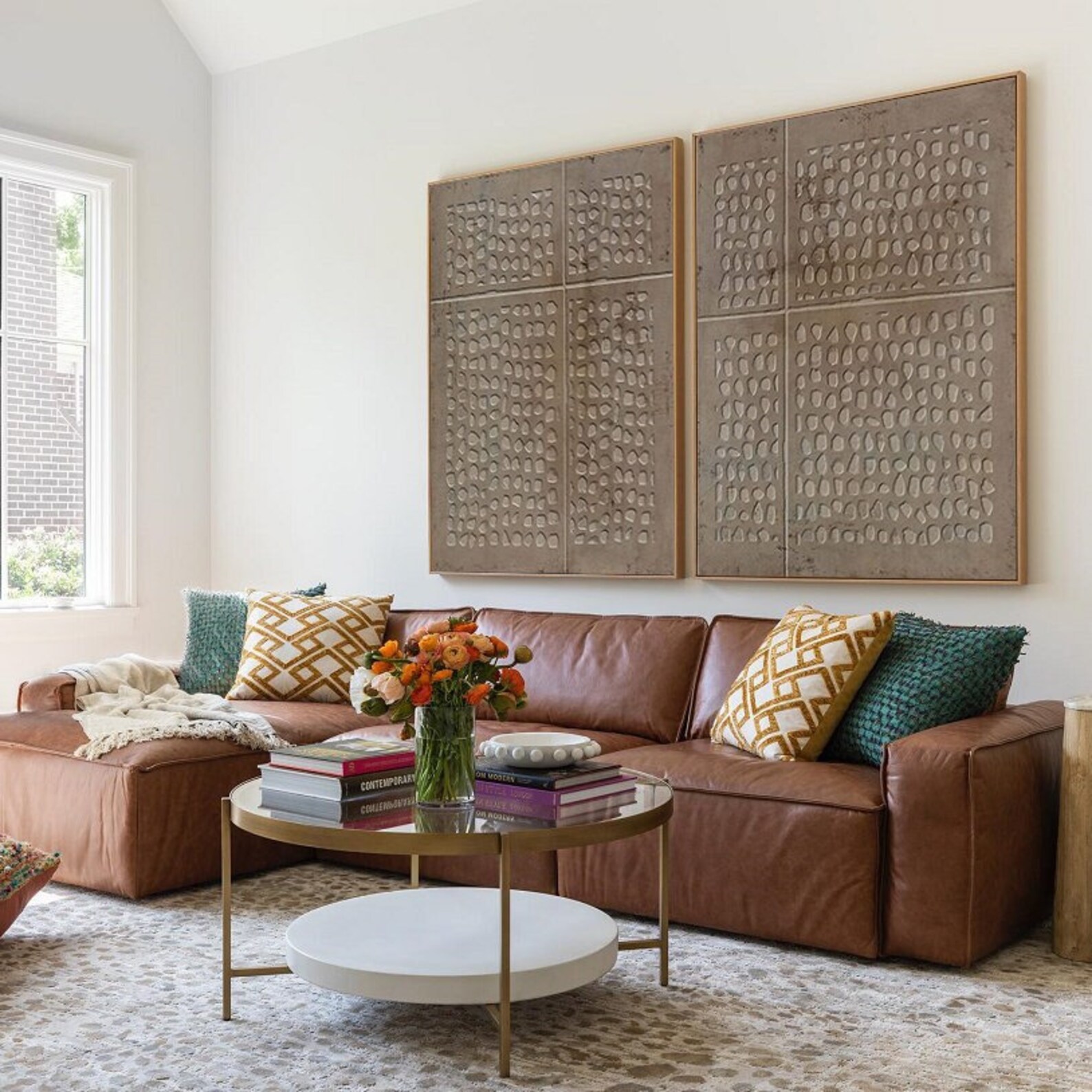 Set of 2 Brown Wall Painting 3d Heavy Texture Brown Wall Art a Etsy