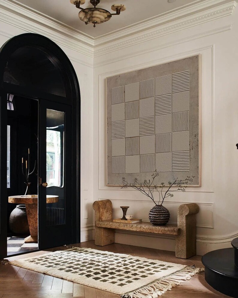 Brown Wall Art 3d Texture Painting Brown Painting Geometric Etsy