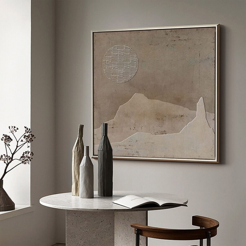 Wabi Sabi Abstract Painting: Brown 3D Texture Wall Art - Etsy
