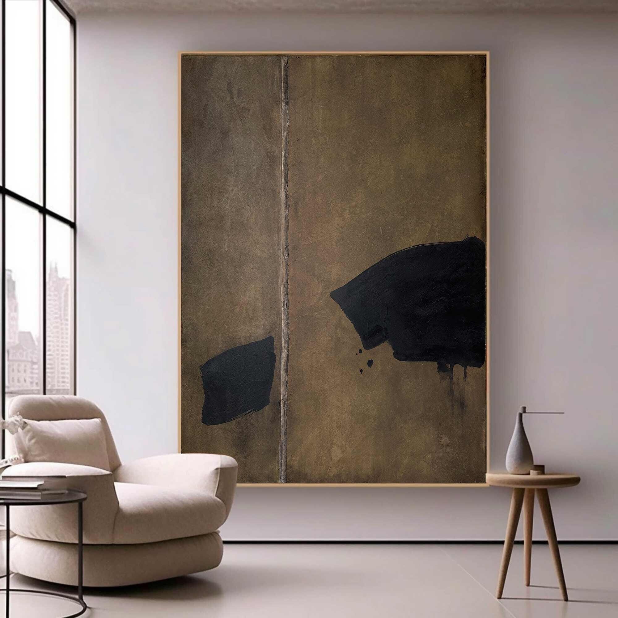 Green Wabi-Sabi Wall Art - Minimalist Textured Canvas for Home