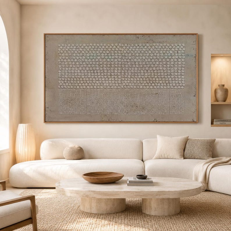 Large Wabi Sabi Wall Art Brown Textured Abstract Canvas Painting for ...