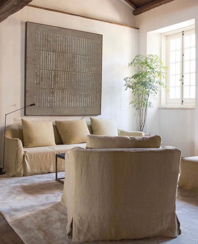 Brown Wall Painting Grey Taupe Wall Art Taupe Wall Painting on Etsy