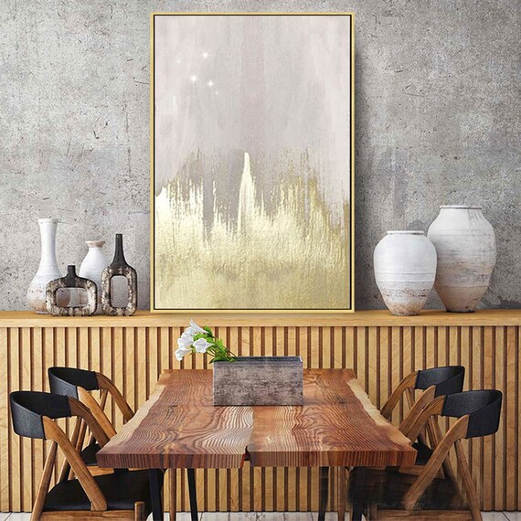 Large Gold Wall Painting on Canvas Gold Wall Art Gold Artwork Etsy