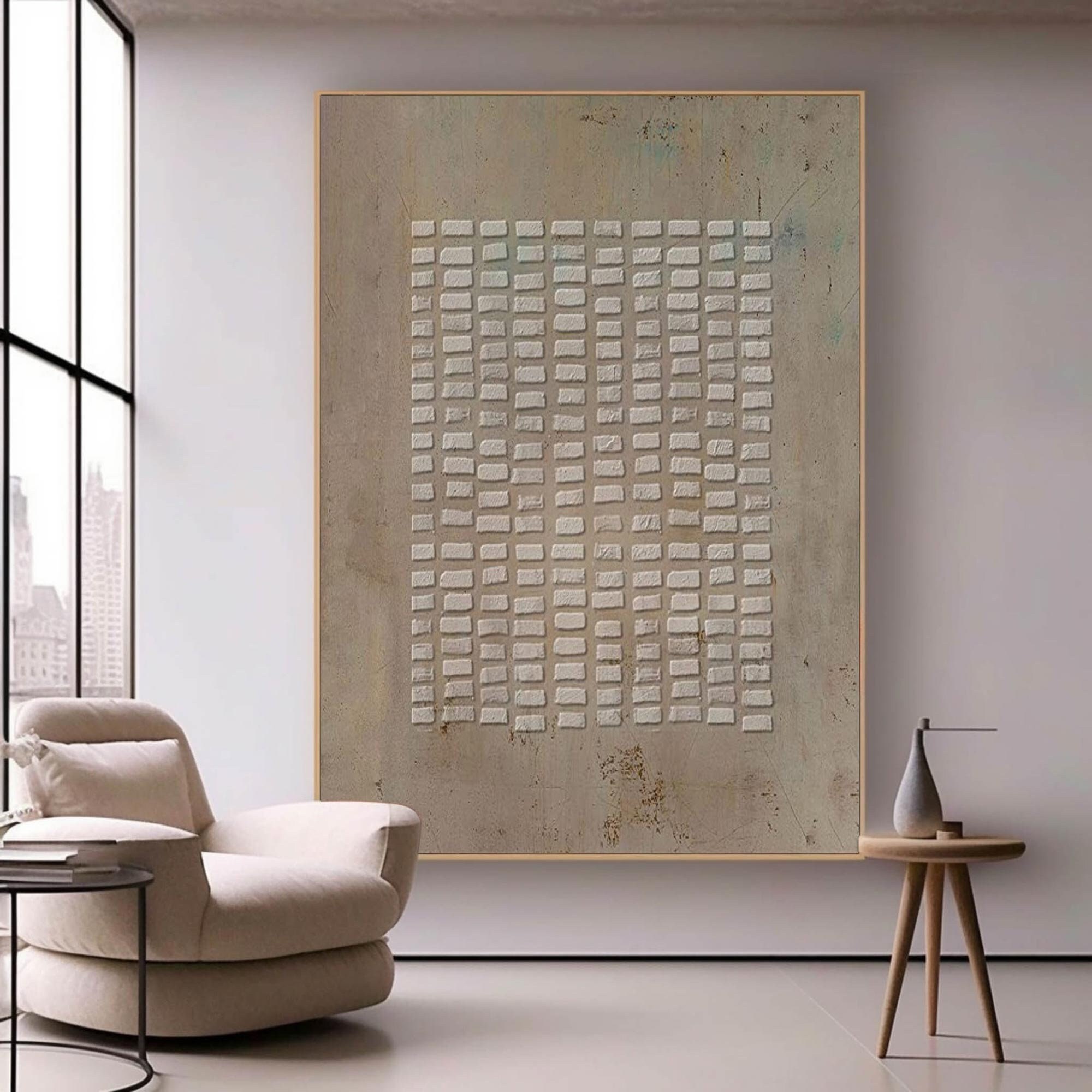 Brown Bohemian Artwork - Abstract Textured Canvas for Modern Decor