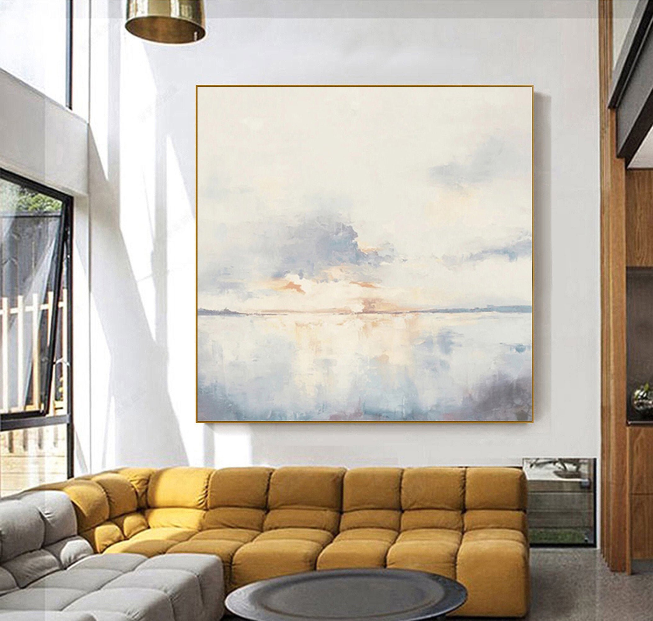 Large Ocean Sunset Painting on Canvas: Abstract Coastal Wall Art - Etsy
