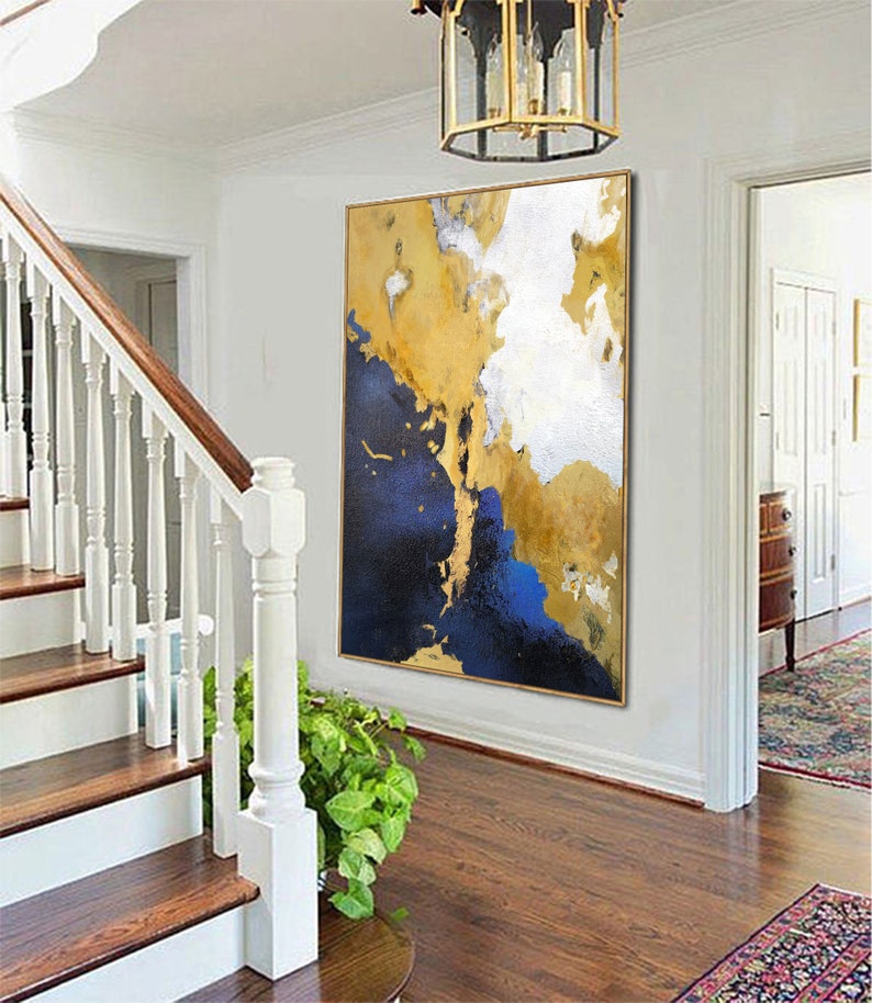 yellow painting canvas Large Abstract Wall Art canvas Large Painting on Canvas original abstract painting yellow painting seascape painting