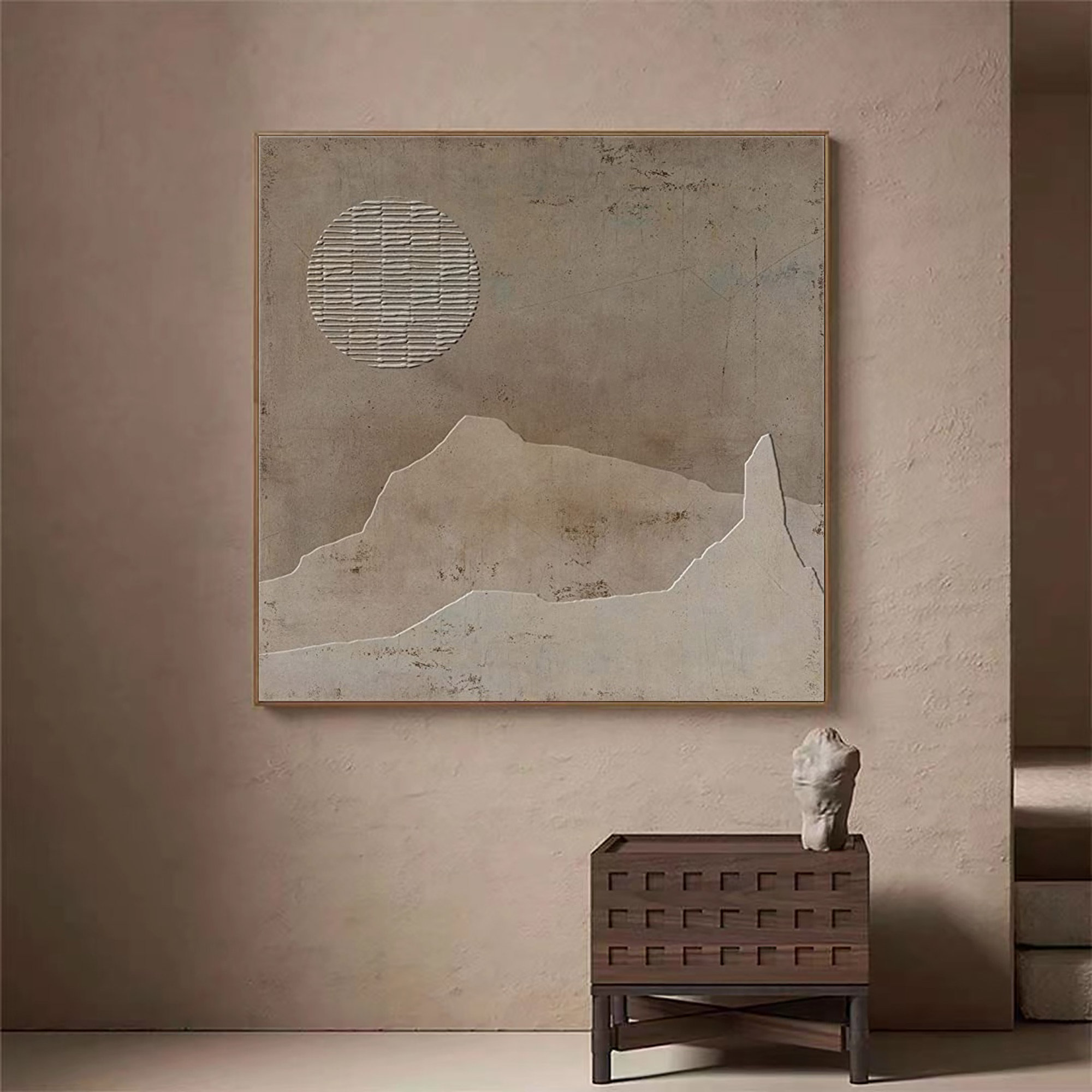 Wabi Sabi Abstract Painting: Brown 3D Texture Wall Art - Etsy