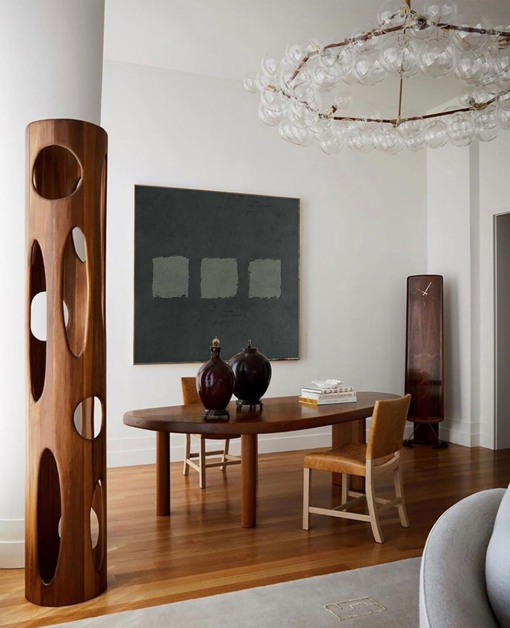 Grey Green Wall Art Green Gray Painting Green Abstract Art Etsy