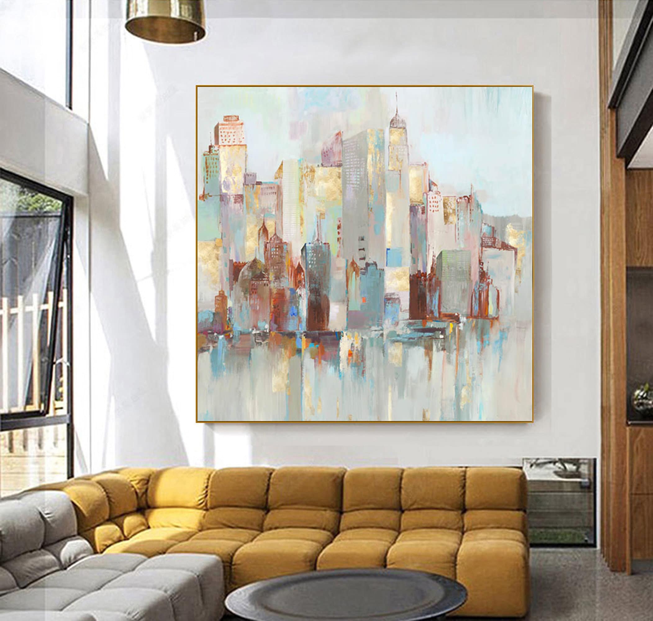 Large City Abstract Painting New York Painting Big Cityscape - Etsy