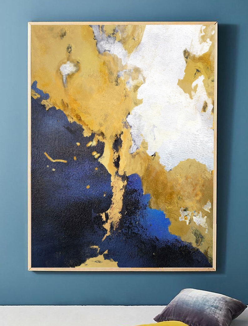 yellow painting canvas Large Abstract Wall Art canvas Large Painting on Canvas original abstract painting yellow painting seascape painting