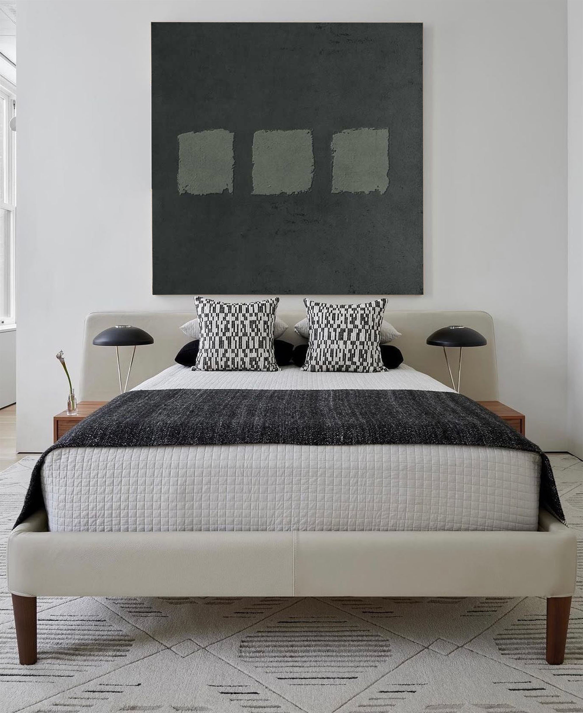 Grey Green Wall Art Green Gray Painting Green Abstract Art Etsy