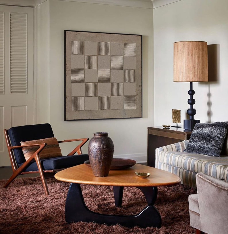 Brown Wall Art 3d Texture Painting Brown Painting Geometric Etsy