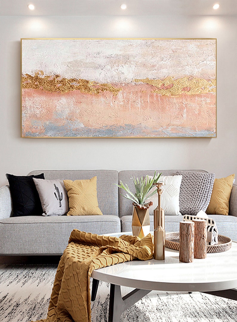 Large Abstract Painting on Canvas Gold Abstract Art Canvas Etsy