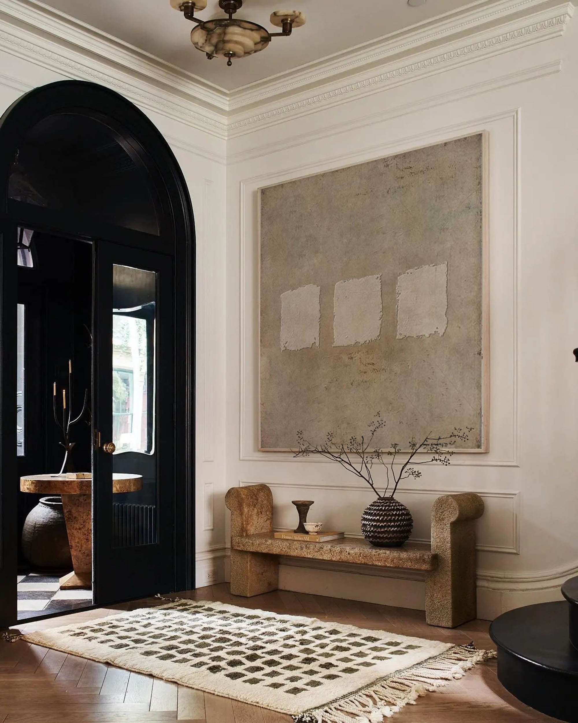 Brown Minimalist Painting： 3D Texture Wabi-Sabi Wall Art Canvas