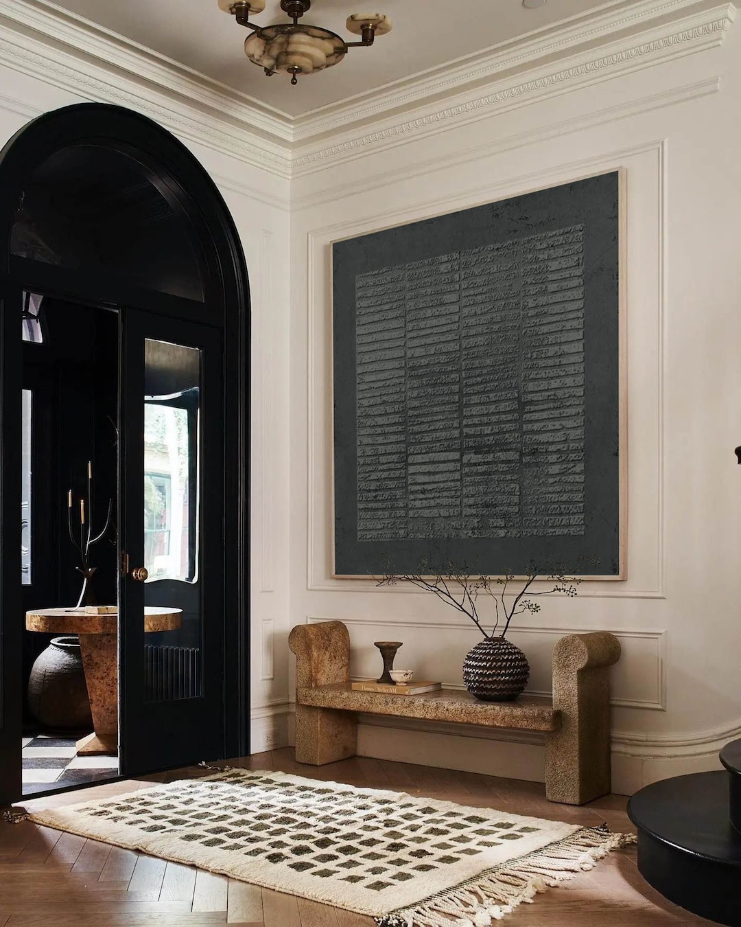 Grey Abstract Art Canvas Grey Wall Painting Wabisabi Wall Art Gray