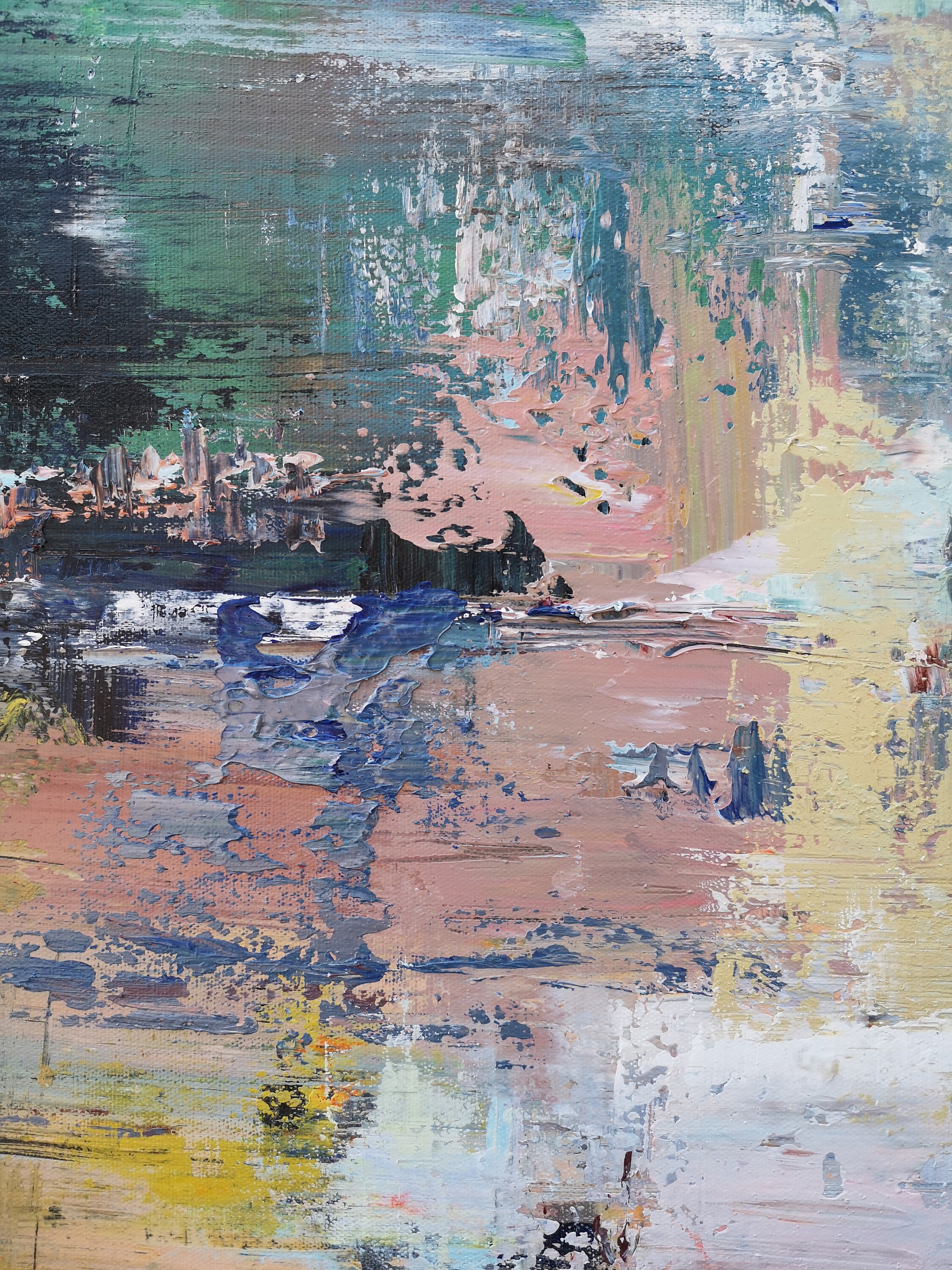 Large ocean art coatal wall art texture painting bright Etsy