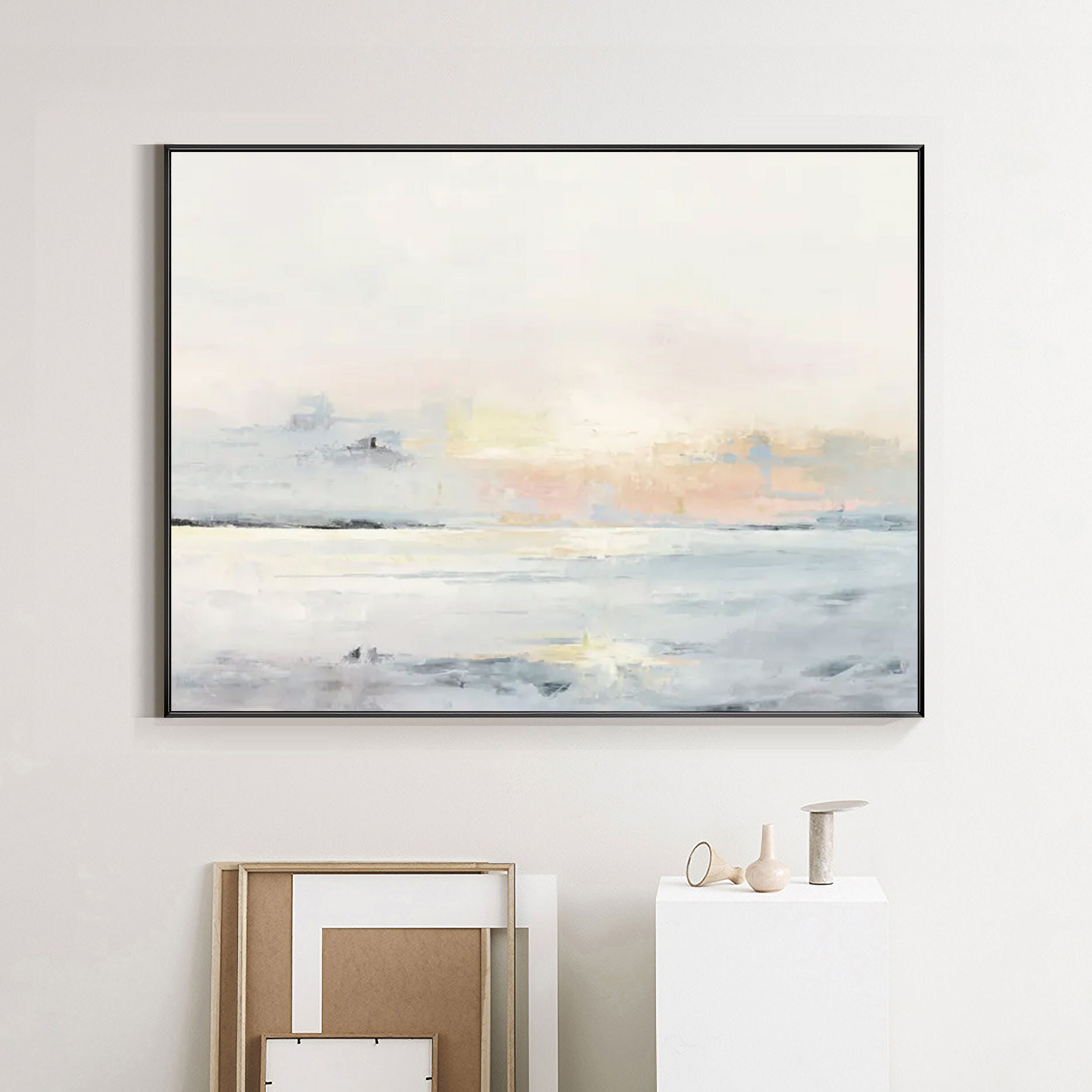 Large Ocean Sunset Painting Coastal Wall Art Seascape Painting Etsy