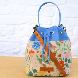 Drawstring Bag SEWING PATTERN, Henley Bucket Bag Pattern. 2 sizes! Video, Ladies Bag pattern, Crossbody bag pattern, PDF, Instant download