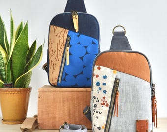 Sling Bag Sewing PATTERN, Easy Convertible Backpack, Unisex Trio Crossbody Bag Pattern, Bag Photo Tutorial | VIDEO | Digital File
