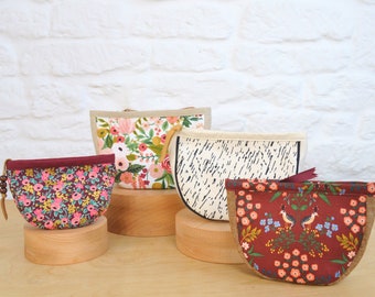 Luna Pouch Pattern, 4 SIZES, Zipper Pouch, Sewing Pattern, Cosmetic Bag Pattern, Lined Pouch Tutorial, PDF, Instant Download