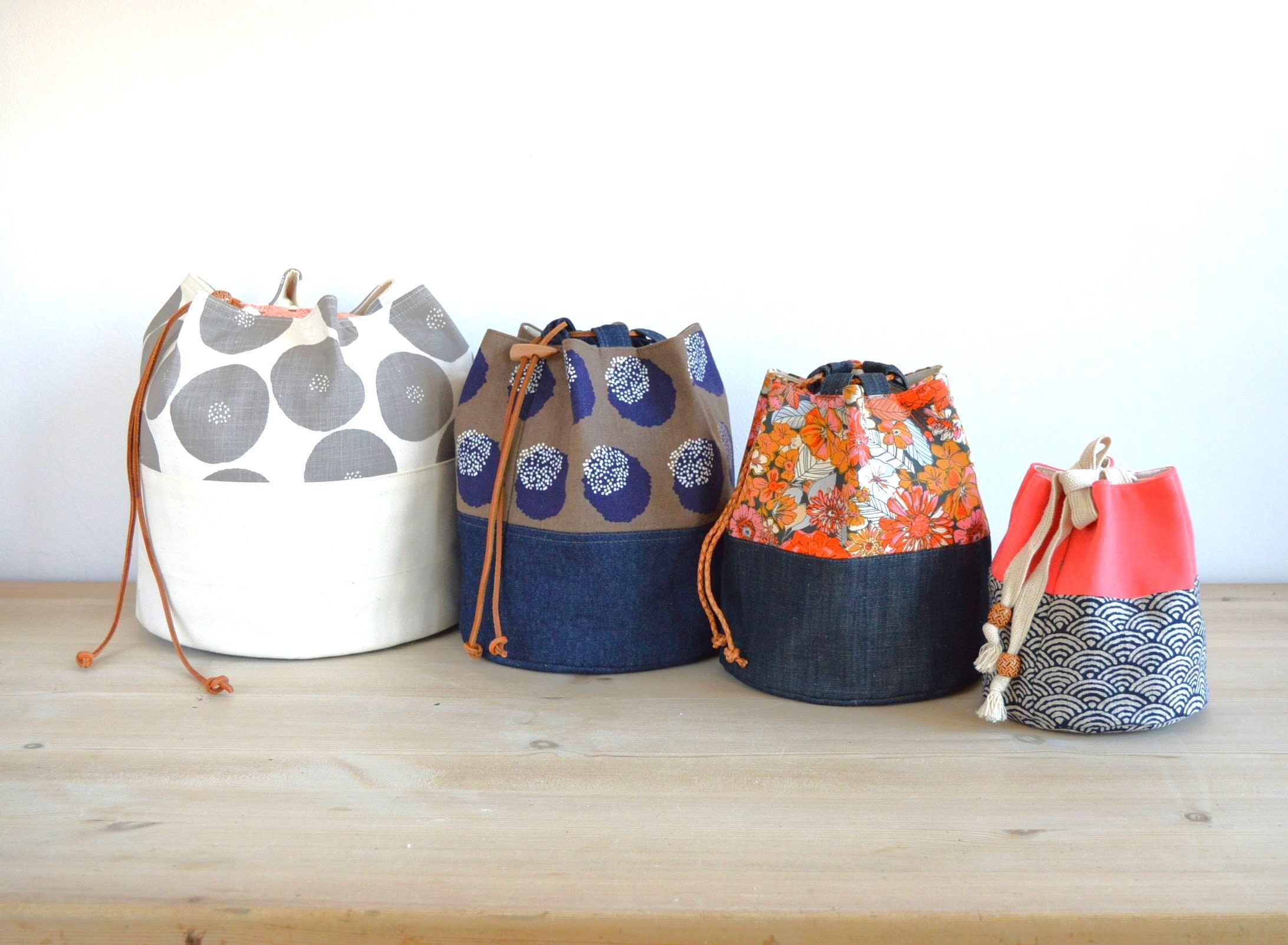 Drawstring Project Bag Sewing Pattern, Lined, 4 Sizes (PDF) - Etsy ...