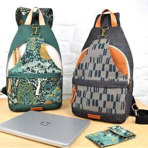 Retro Tech Backpack PATTERN: Unisex Sling Bag | Large Crossbody Backpack Tutorial | Digital File