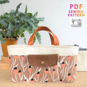 Basket Bag SEWING PATTERN, Project Bag Pattern, Knitting Bag Pattern, Storage Basket, crafter’s Basket, Beginner Bag Pattern, PDF file