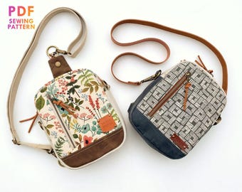 Pebble Sling Bag SEWING PATTERN: Convertible Backpack with Video Tutorial (Instant Download)