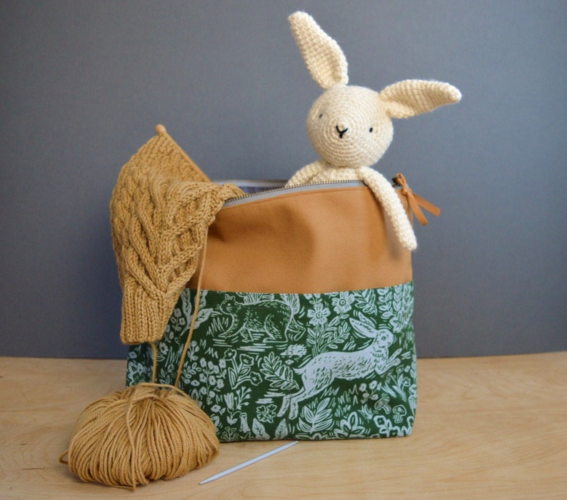 Knitting Bag Sewing Pattern Project Bag Pattern Oxford Pouch image 0