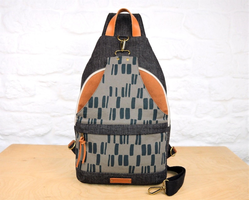 Retro Tech Backpack PATTERN: Unisex Sling Bag | Large Crossbody Backpack Tutorial | Digital File image 8