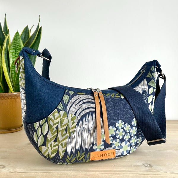 Shoulder Bag Sewing Pattern | PDF Handbag Tutorial | Crescent Hobo Bag Pattern | DIY Zipper Purse | Two Sizes, Video Tutorial (PDF Download)