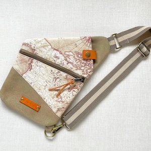 Traveler Pouch SEWING PATTERN, Unisex Crossbody Bag, Sling Bag (PDF with Photo Tutorial)